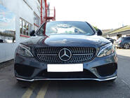 Mercedes C-class W205 2014-2021 Front Grille Diamond Silver (for Avantgarde/AMG-Line/C43 AMG) 2014-2018, without camera photo 19