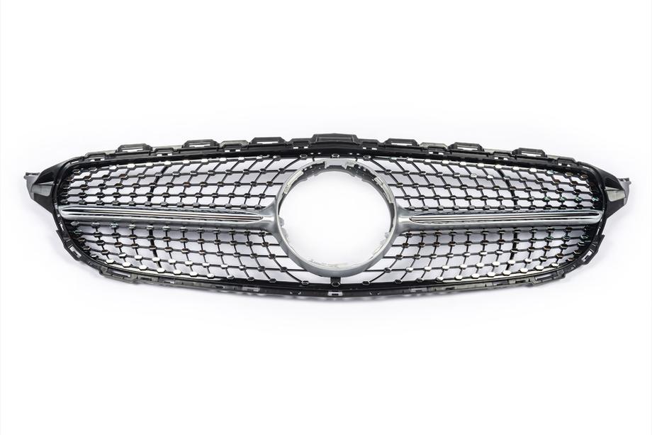 Mercedes C-class W205 2014-2021 Front Grille Diamond Silver (for Avantgarde/AMG-Line/C43 AMG) Photo 10