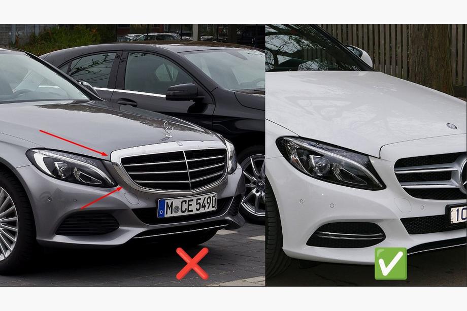 Mercedes C-class W205 2014-2021 Front Grille Diamond Silver (for Avantgarde/AMG-Line/C43 AMG) Photo 6