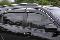 Kia Sportage 2004-2010 Window deflectors with chrome trim (4 pcs, Niken) photo 1