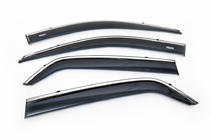 Kia Sportage 2004-2010 Window deflectors with chrome trim (4 pcs, Niken) photo 4