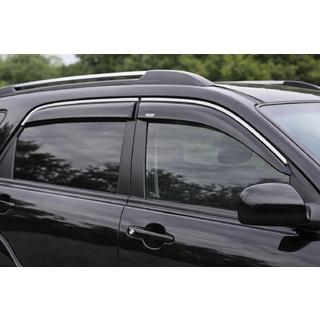 Window deflectors with chrome trim (4 pcs, Niken) Kia Sportage 2004-2010 photo 1