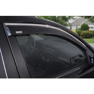 Window deflectors with chrome trim (4 pcs, Niken) Kia Sportage 2004-2010 photo 3