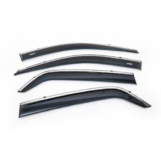 Window deflectors with chrome trim (4 pcs, Niken) Kia Sportage 2004-2010 photo 4