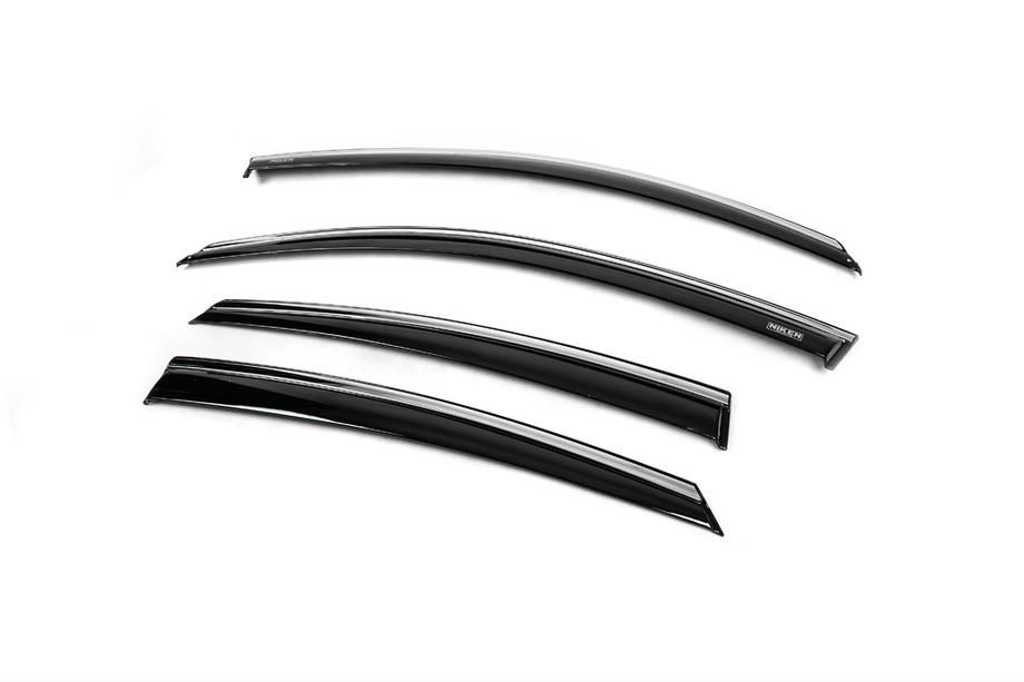 Honda Civic Sedan X 2016-2021 Window deflectors with chrome trim (4 pcs, Niken) Photo 3