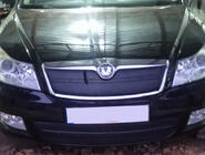 Skoda Octavia II A5 2010-2013 Winter grille cover (upper) Glossy photo 3