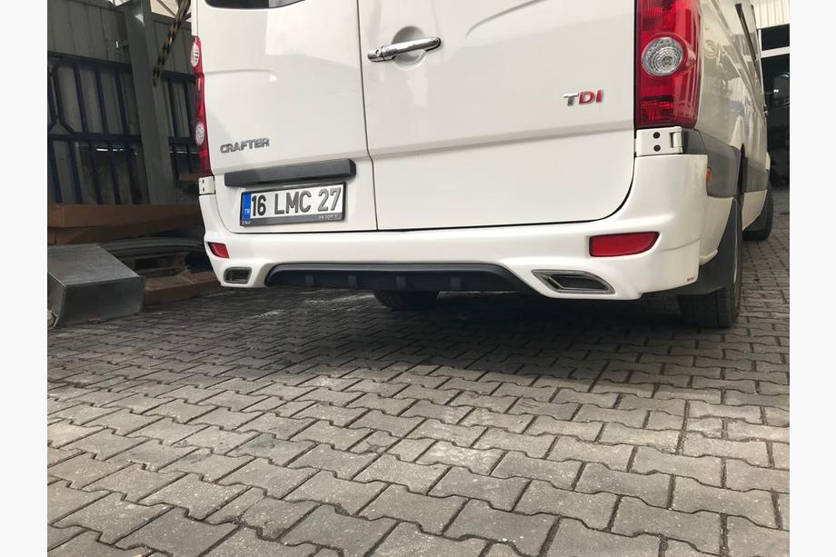 Volkswagen Crafter 2006-2016 Rear bumper cover V2 (primed for painting) Image