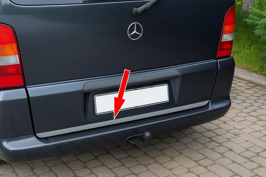Mercedes Vito W638 1996-2003 Trunk trim stainless steel Image