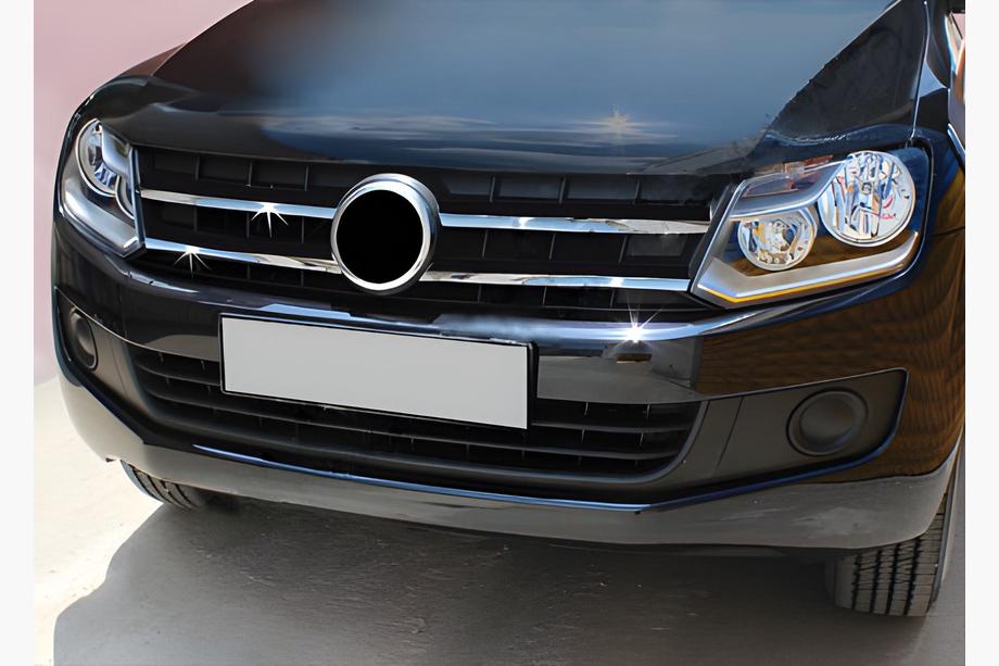 Volkswagen Amarok 2010-2022 Chrome Grille Trim 2010-2016 (slim strips, 4 pcs, stainless steel) OmsaLine - Italian Stainless Steel Photo 2