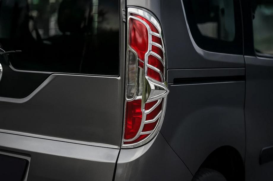 Fiat Doblo II 2010-2022 Chrome Tail Light Covers (2015↗, 2 pcs, plastic) Image