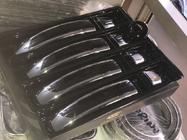 Ford Transit 2014- Door handle covers with black strip (4 pcs, ABS) photo 7