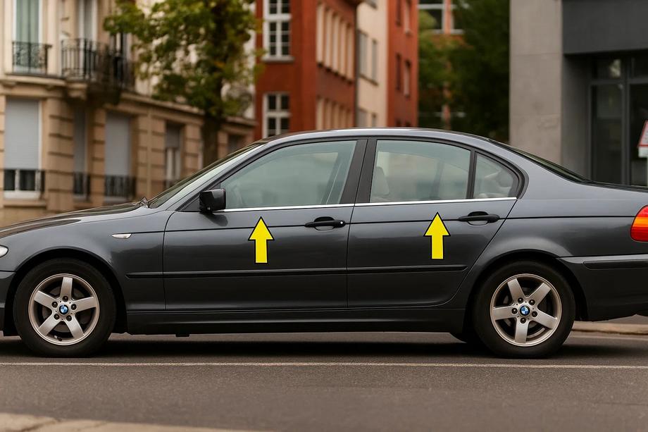 BMW 3 Series E46 1998-2006 Window Trim Stainless Steel Carmos - Turkish Stainless Steel Image