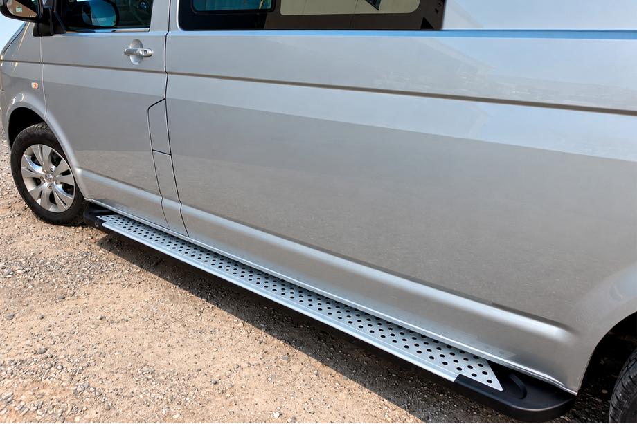 Volkswagen T5 Transporter 2003-2010 Side Steps Allmond Grey (2 pcs, Aluminum) Short Wheelbase Photo 3