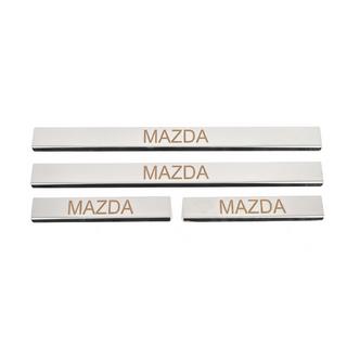 Door Sill Cover Carmos (4 pcs, Stainless Steel) V-3 Mazda 6 2008-2012 photo 1