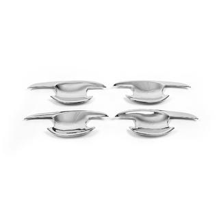 Chrome door handle bowls with petals (4 pcs, plastic) photo 2