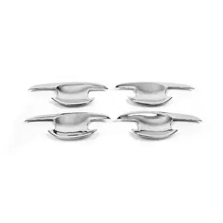 Chrome door handle bowls with petals (4 pcs, plastic) photo 2