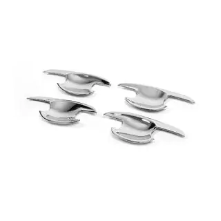 Chrome door handle bowls with petals (4 pcs, plastic) photo 3