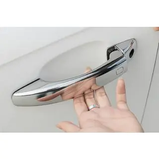 Chrome Door Handle Covers with Buttons (4 pcs, Stainless Steel) photo 2