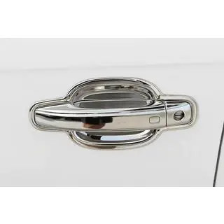 Chrome Door Handle Covers with Buttons (4 pcs, Stainless Steel) photo 4