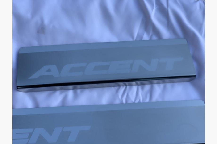 Hyundai Accent 2011-2017 Door Sill Covers Nataniko (4 pcs, Stainless Steel) Premium - 3M Tape, 0.8 mm Photo 3