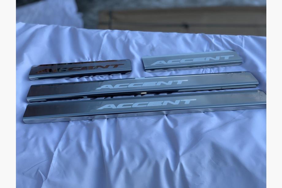 Hyundai Accent 2011-2017 Door Sill Covers Nataniko (4 pcs, Stainless Steel) Premium - 3M Tape, 0.8 mm Photo 4
