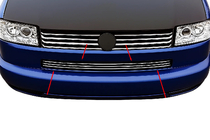 Volkswagen T4 Caravelle/Multivan 1990–2003 Bumper Grille Inserts Straight Hood (3 pcs, Stainless Steel) photo 1