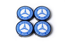 Mercedes-Benz Wheel center caps 55.5mm/57mm without ring (set of 4, blue) photo 2