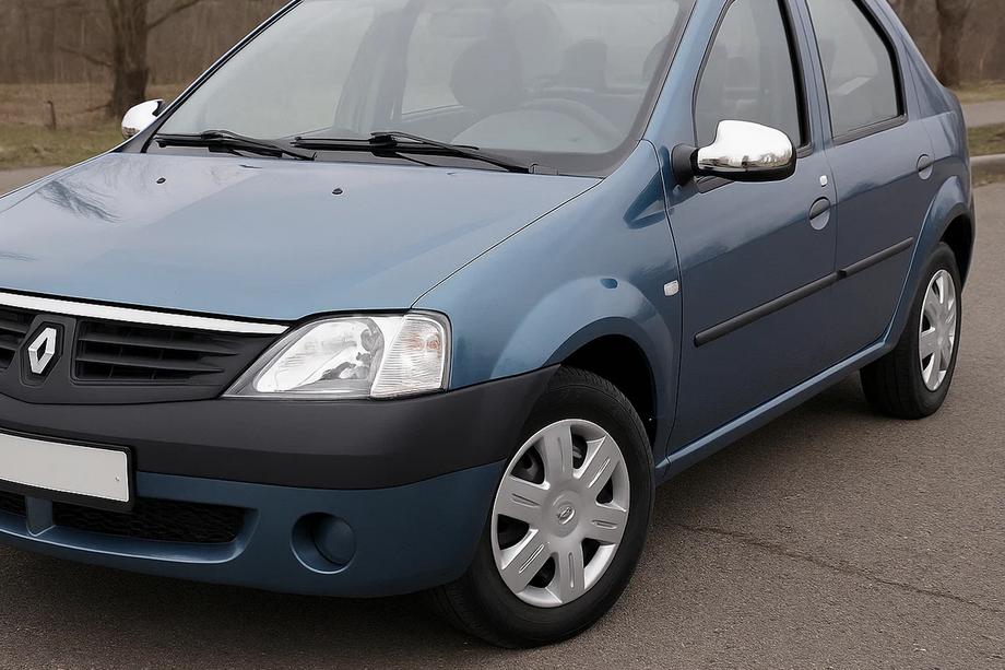 Renault Logan I 2005-2008 Upper Mirror Covers (2 pcs, Stainless Steel) Photo 1