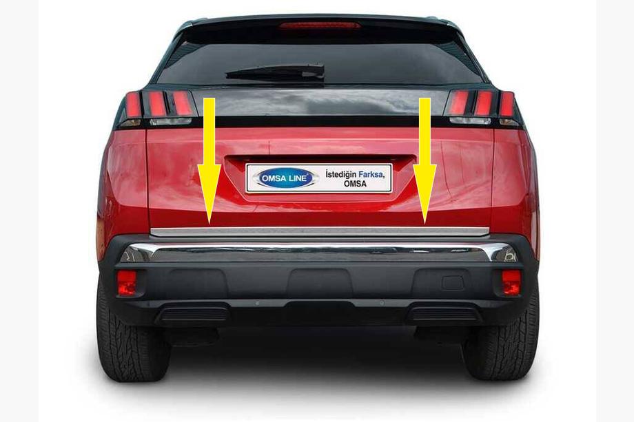 Peugeot 3008 2016-2023 Trunk trim stainless steel OmsaLine - Italian Stainless Steel Image