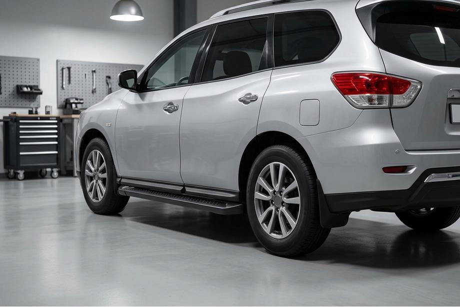 Nissan Pathfinder R52 2012-2021 Side Steps Allmond Black (2 pcs, Aluminum) Image