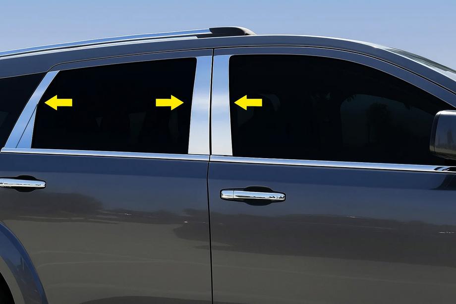Fiat Freemont 2011-2016 Stainless Steel Door Pillar Trim (8 pcs) Image