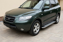 Hyundai Santa Fe 2 2006-2012 Side Steps Maydos V2 (2 pcs, Aluminum & Stainless Steel) photo 1