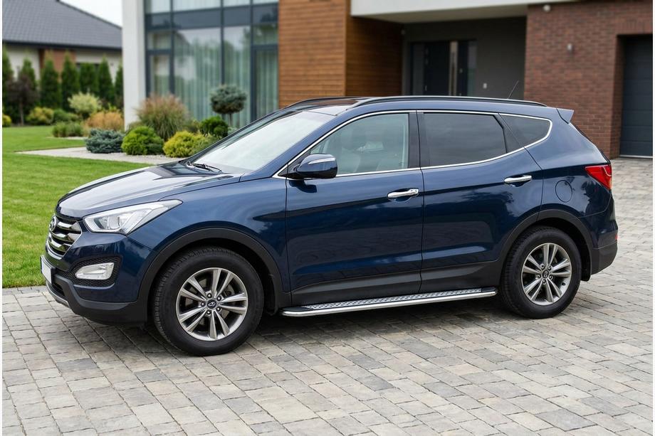 Hyundai Santa Fe 3 2012-2018 Side Steps Maydos V2 (2 pcs, Aluminum & Stainless Steel) Image