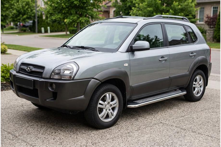 Hyundai Tucson JM 2004- Side Steps Maydos V2 (2 pcs, Aluminum & Stainless Steel) Photo 1
