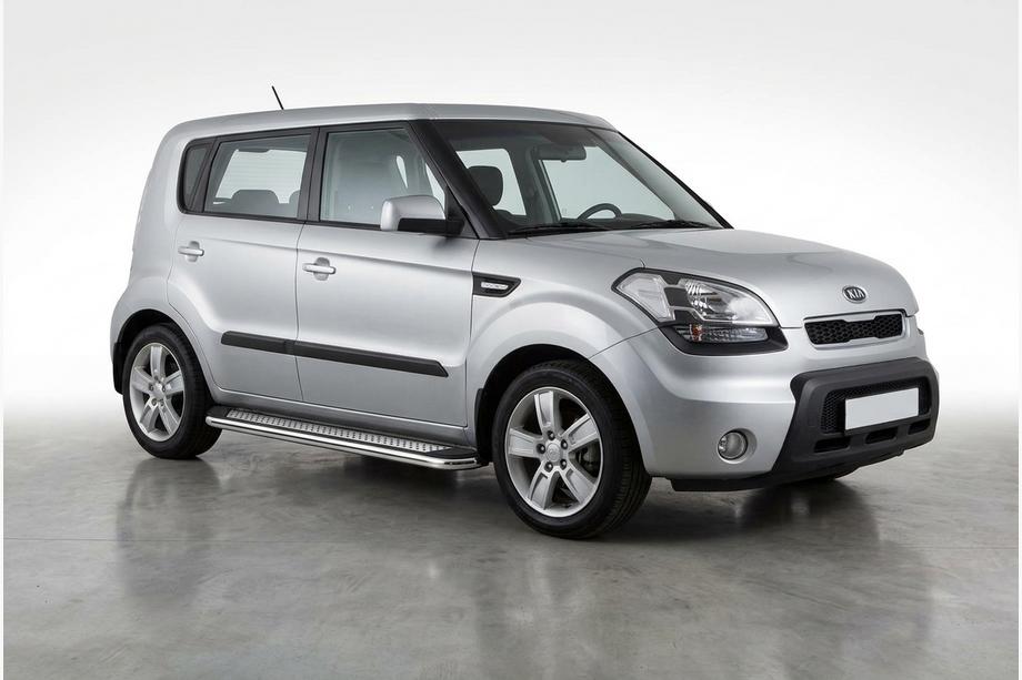 Kia Soul I 2008-2013 Side Steps Maydos V2 (2 pcs, Aluminum & Stainless Steel) Image
