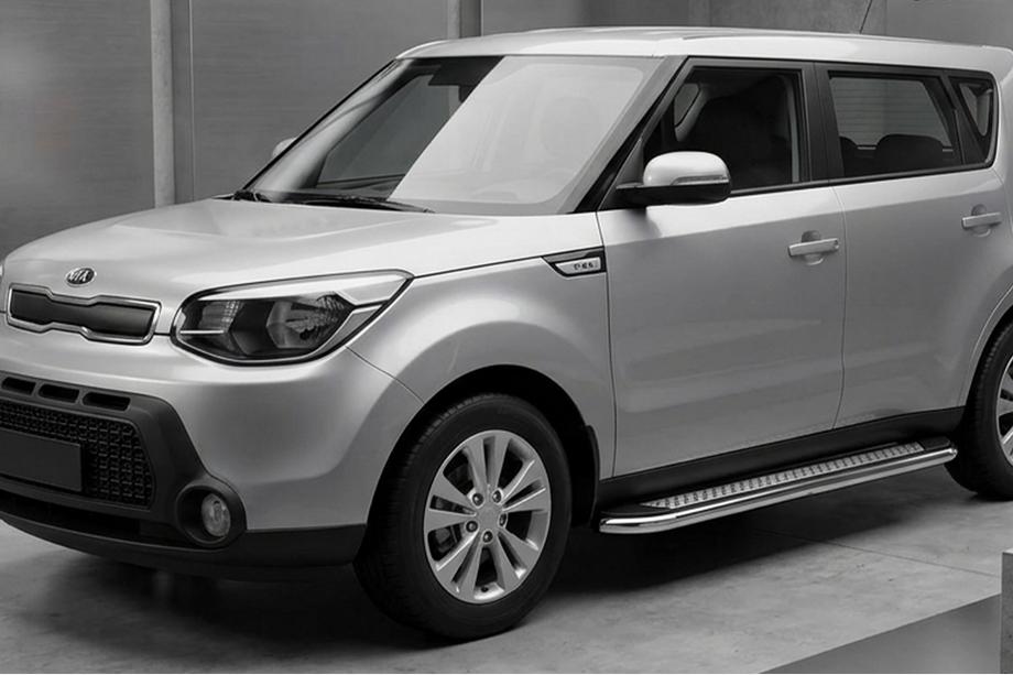 Kia Soul II 2013-2018 Side Steps Maydos V2 (2 pcs, Aluminum & Stainless Steel) Image