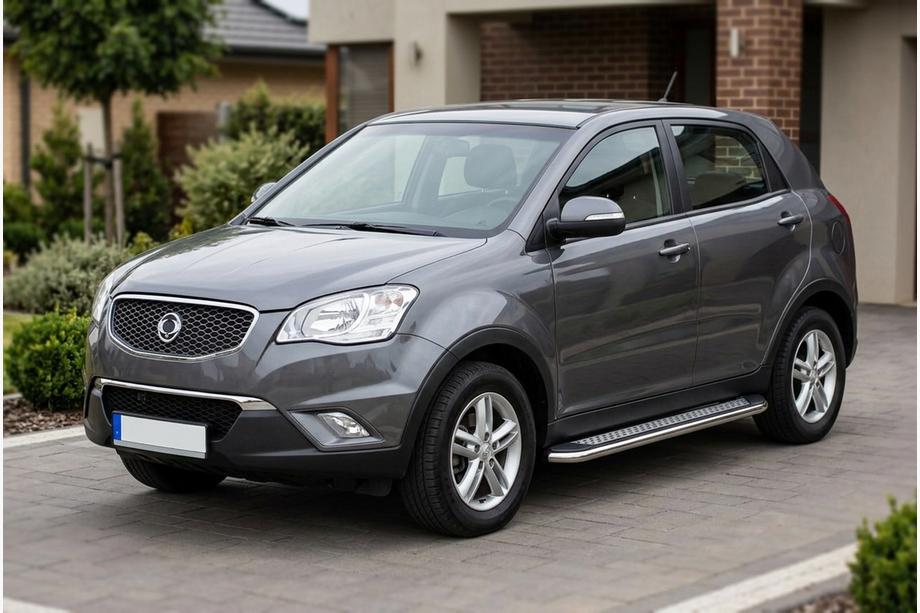 SsangYong Korando 2010-2019 Side Steps Maydos V2 (2 pcs, Aluminum & Stainless Steel) Image
