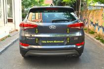 Hyundai Tucson TL 2016-2021 Trunk trim above license plate (2015–2018, upper, wide, stainless steel) photo 2