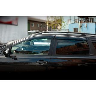 Window deflectors with chrome trim (4 pcs, Niken) Nissan Qashqai 2007-2010 photo 2