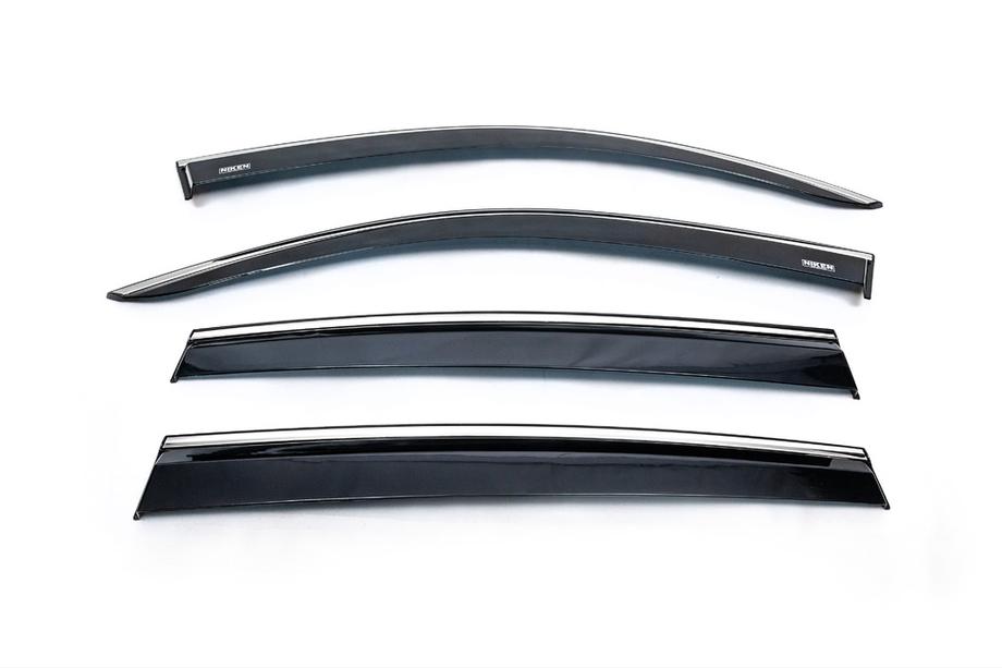 Volkswagen Tiguan 2016-2023 Window Deflectors with Chrome Trim (4 pcs, Niken) Image