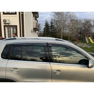 Window Deflectors with Chrome Trim (4 pcs, Niken) Volkswagen Tiguan 2007-2016 photo 3