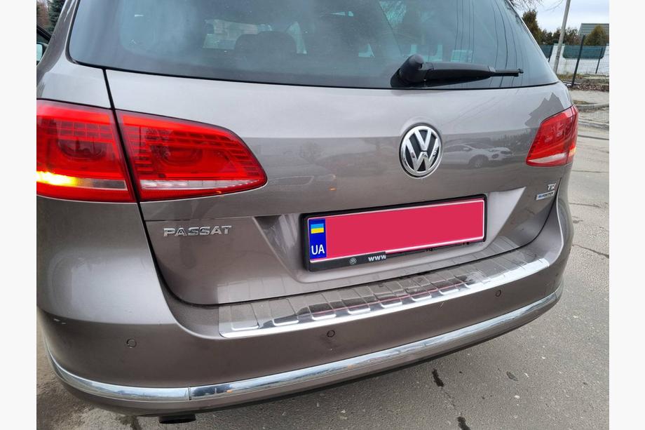 Volkswagen Passat B7 2012-2015 Rear bumper protector Carmos (SW, stainless steel) Photo 4