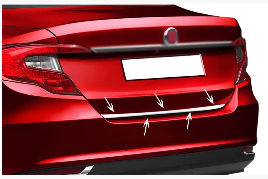 Fiat Tipo 2016- Trunk trim stainless steel HB, Carmos - Turkish Steel Image