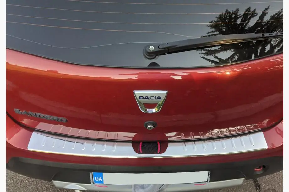 Renault Sandero 2007-2013 Rear Bumper Protector Carmos V1 Stainless Steel Image