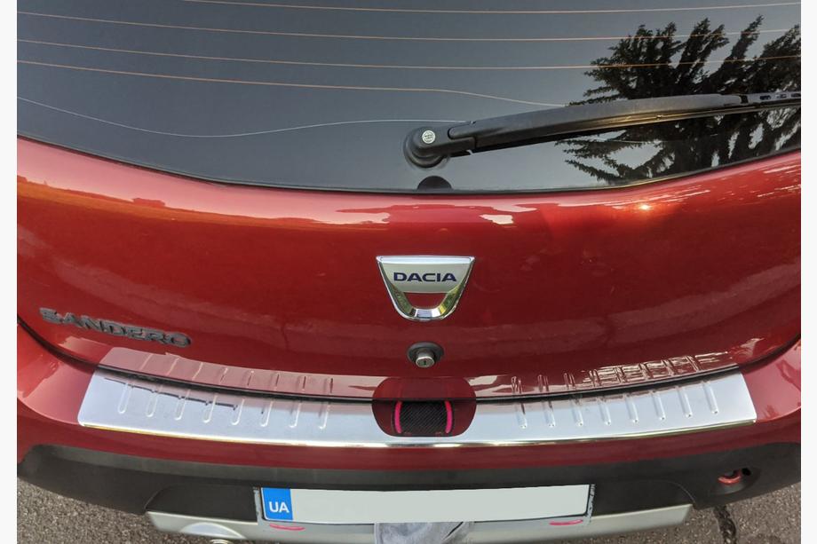 Dacia Sandero 2007-2013 Rear Bumper Protector Carmos V1 Stainless Steel Image