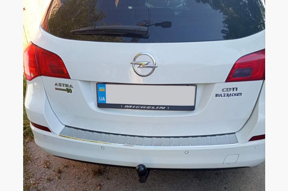 Opel Astra J 2009-2015 Rear Bumper Protector V-1 Carmos (SW, Stainless Steel) Image