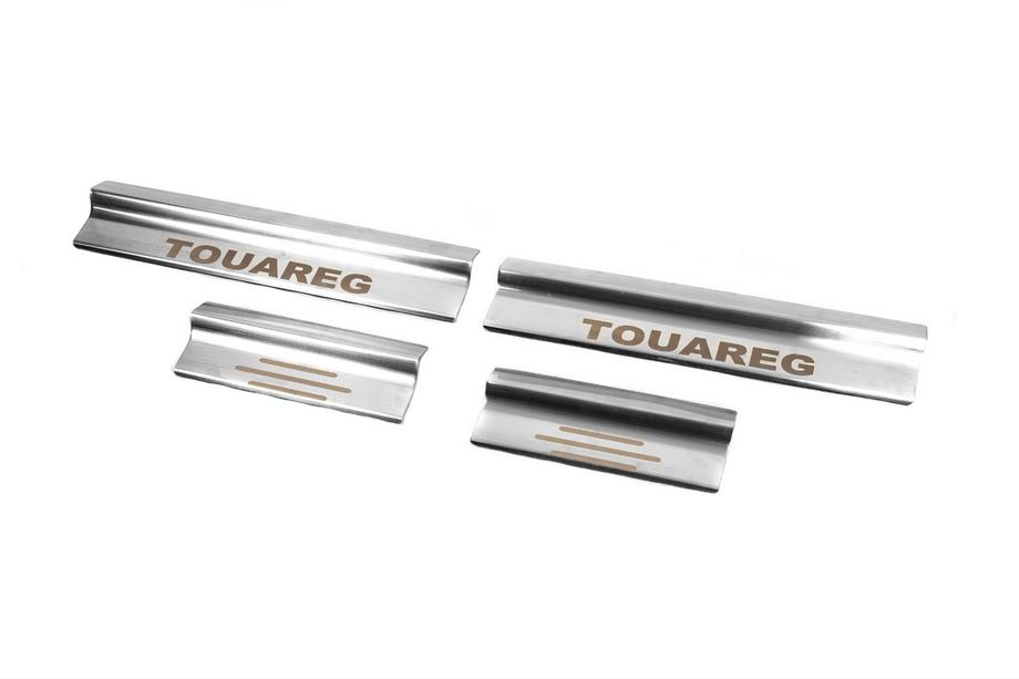 Volkswagen Touareg 2002–2010 Carmos Stainless Steel Door Sill Protectors (4 pcs) Photo 1