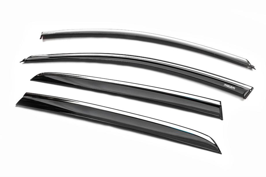 Volkswagen Golf 7/E-Golf 2012-2020 Window Deflectors with Chrome Trim HB (4 pcs, Niken) Photo 6