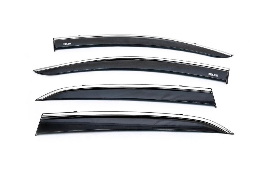 Opel Mokka 2012-2021 Window deflectors with chrome trim (4 pcs, Niken) Photo 7