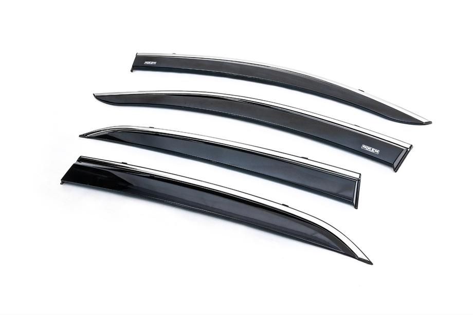 Opel Mokka 2012-2021 Window deflectors with chrome trim (4 pcs, Niken) Photo 2